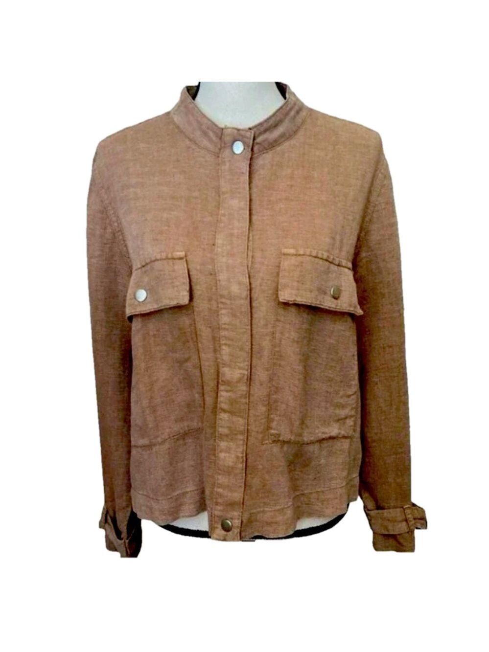 Nicole Miller Linen Light Jacket. Snap front. Medium.